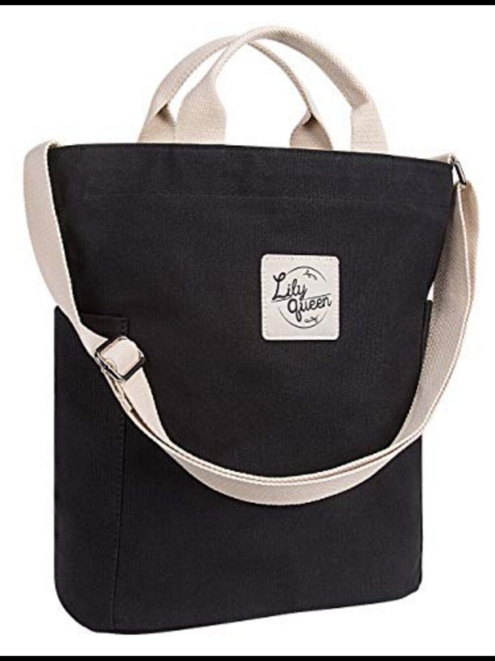 Canvas Tote Bag Zip Top Handle Shoulder Crossbody Work Travel Gym